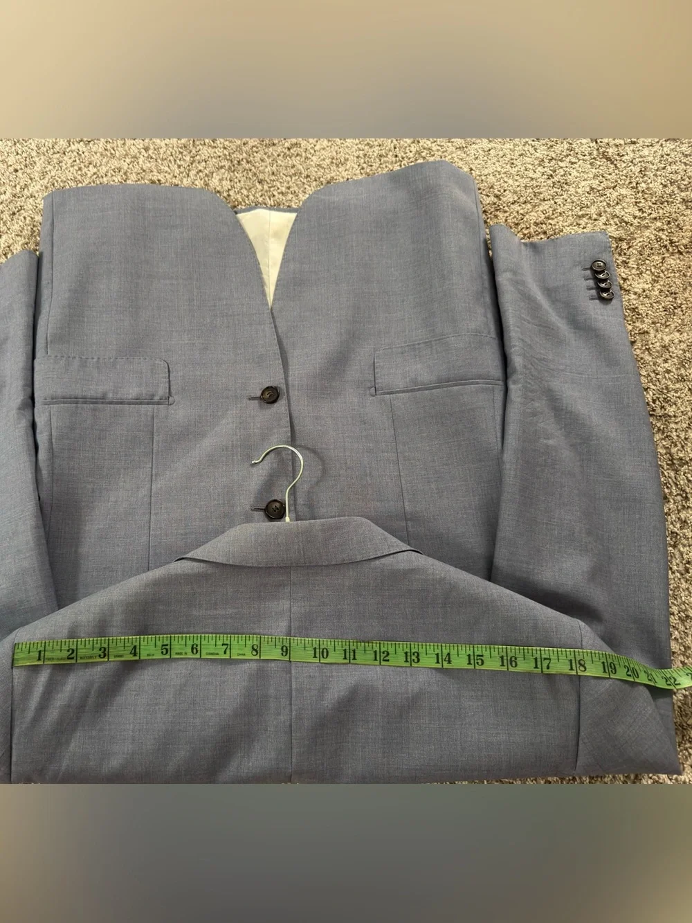 SuitSupply Napoli Blue Italian Wool Blazer Reda 1865 Fabric Size 40L